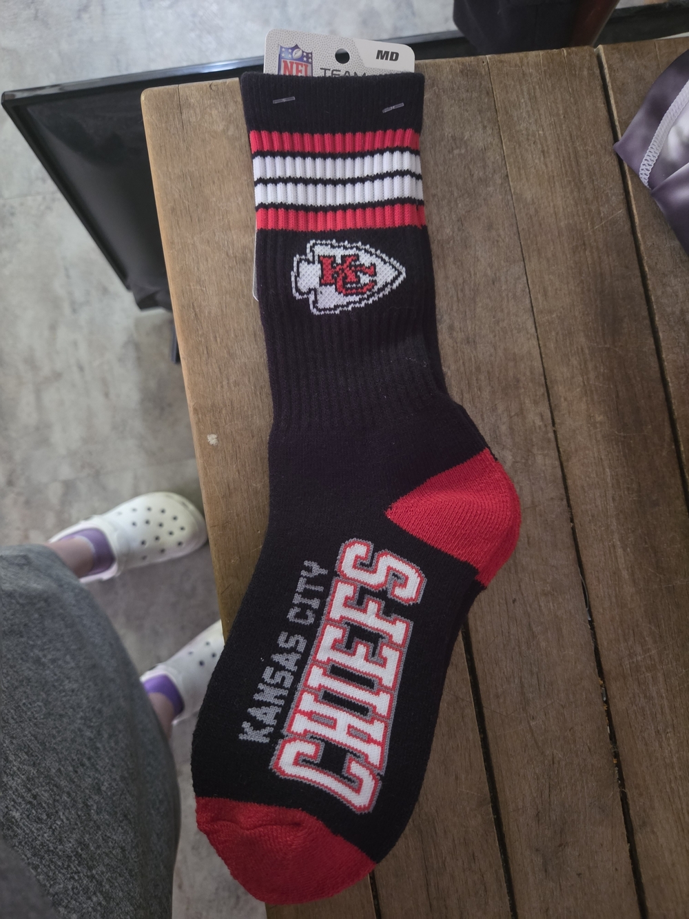 NFL Kansas City Chiefs Black, Red & White Crew Socks